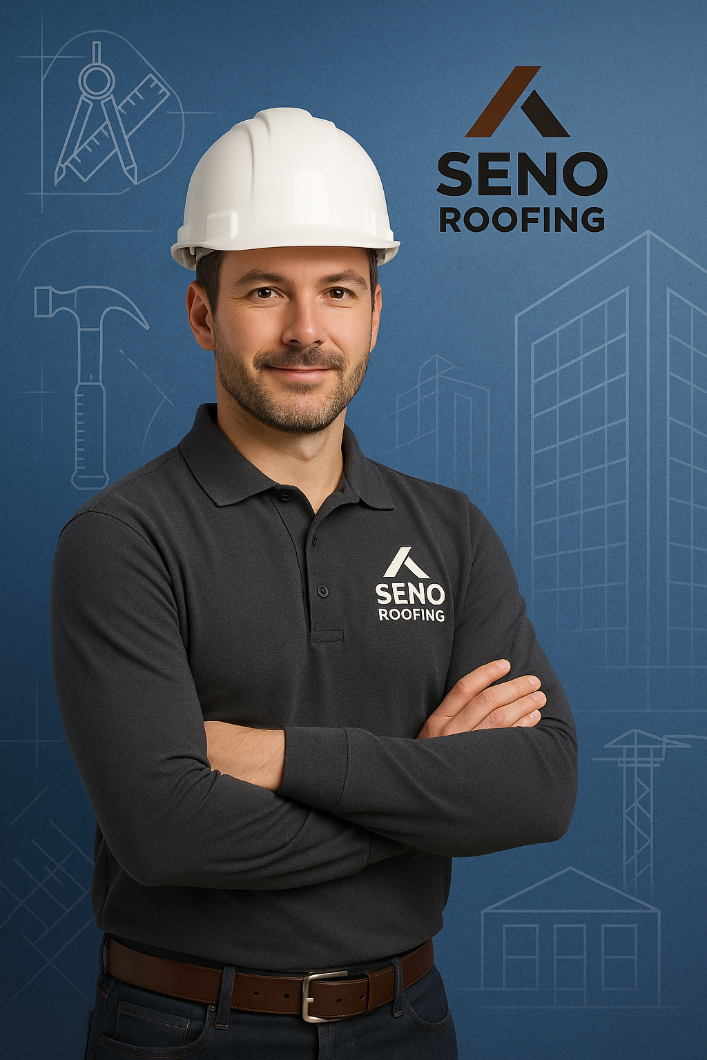 Logo Realistis Seno Roofing